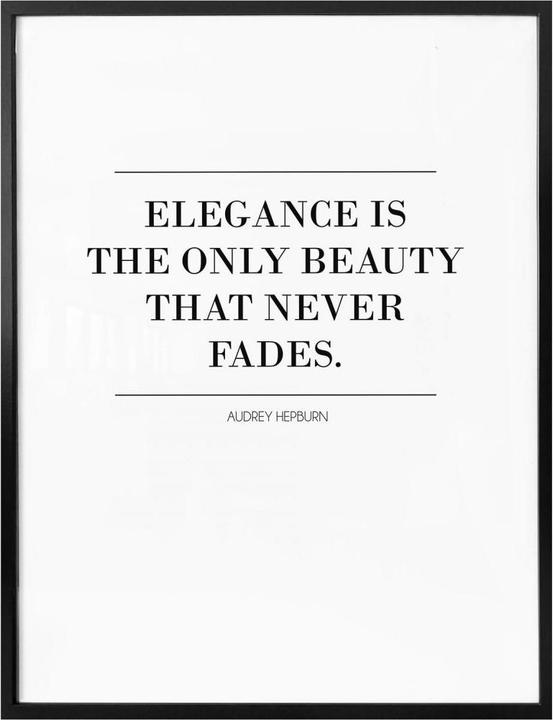 Produktbild Trenddeko Audrey Hepburn - Elegance is the only Beauty (24 x 30 cm)