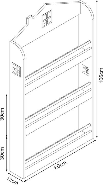 Image du produit En.Casa Kinderregal Vipsali 106x60x12 cm Mintgrün/Weiss