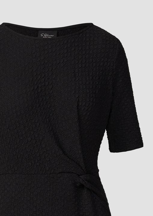 Produktbild S.Oliver Kleid Strukturiertes Slim-Fit-Kleid mit Knotendetail (40)