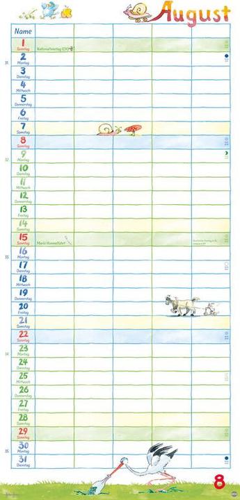 Image du produit Heye Familienplaner 21x45cm 5spaltig (21 x 45 cm)