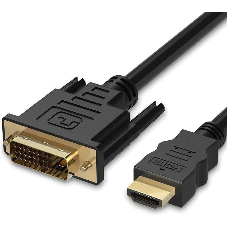 JTI HDMI-zu-DVI-Adapterkabel (DVI, HDMI, 180 cm), Data + Video Adapter, Schwarz