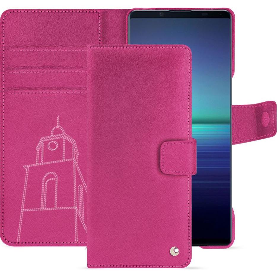 Noreve Lederschutzhülle Sony Xperia 1 V (Sony Xperia 1 V), Smartphone Hülle, Rosa