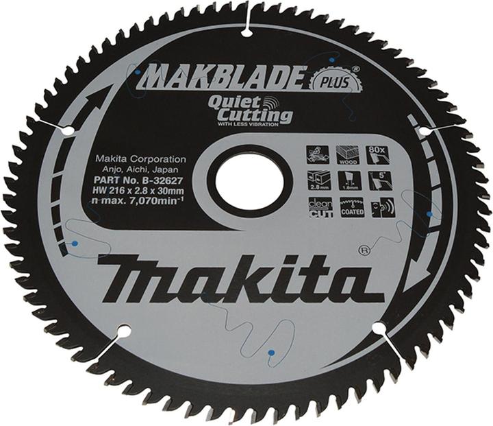 Actual product image Makita MAKBLADE+ saw blade 216x30x80Z