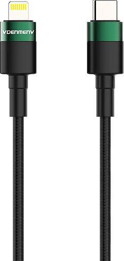Denmen DENMEN-KABEL USB TYP-C - LIGHTNING PD 3.6 SCHWARZES GEFLOCHTENES 1M D62 20W (1 m, 20 W)