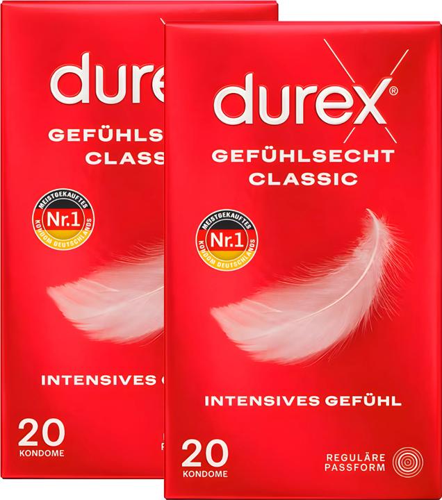 Produktbild Durex 2er-Pack Gefühlsecht Classic (40 Stk.)