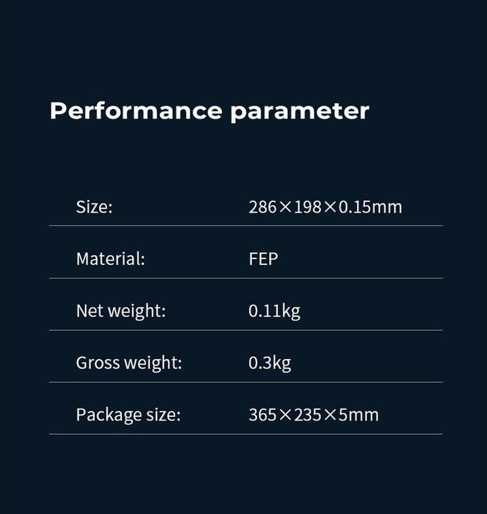 Image du produit Creality Pièce de rechange Films FEP pour imprimantes résine, 5 pièces (Pièce de rechange)