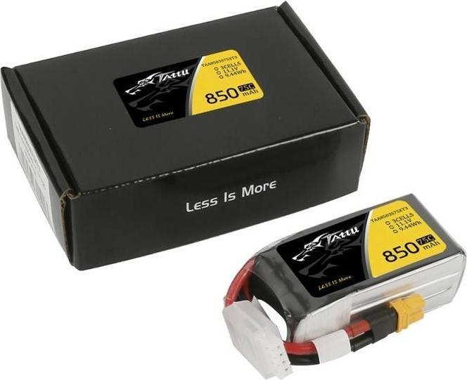 Image du produit Tattu Accu RC LiPo 850 mAh 11.1 V 75C (11.10 V, 850 mAh)