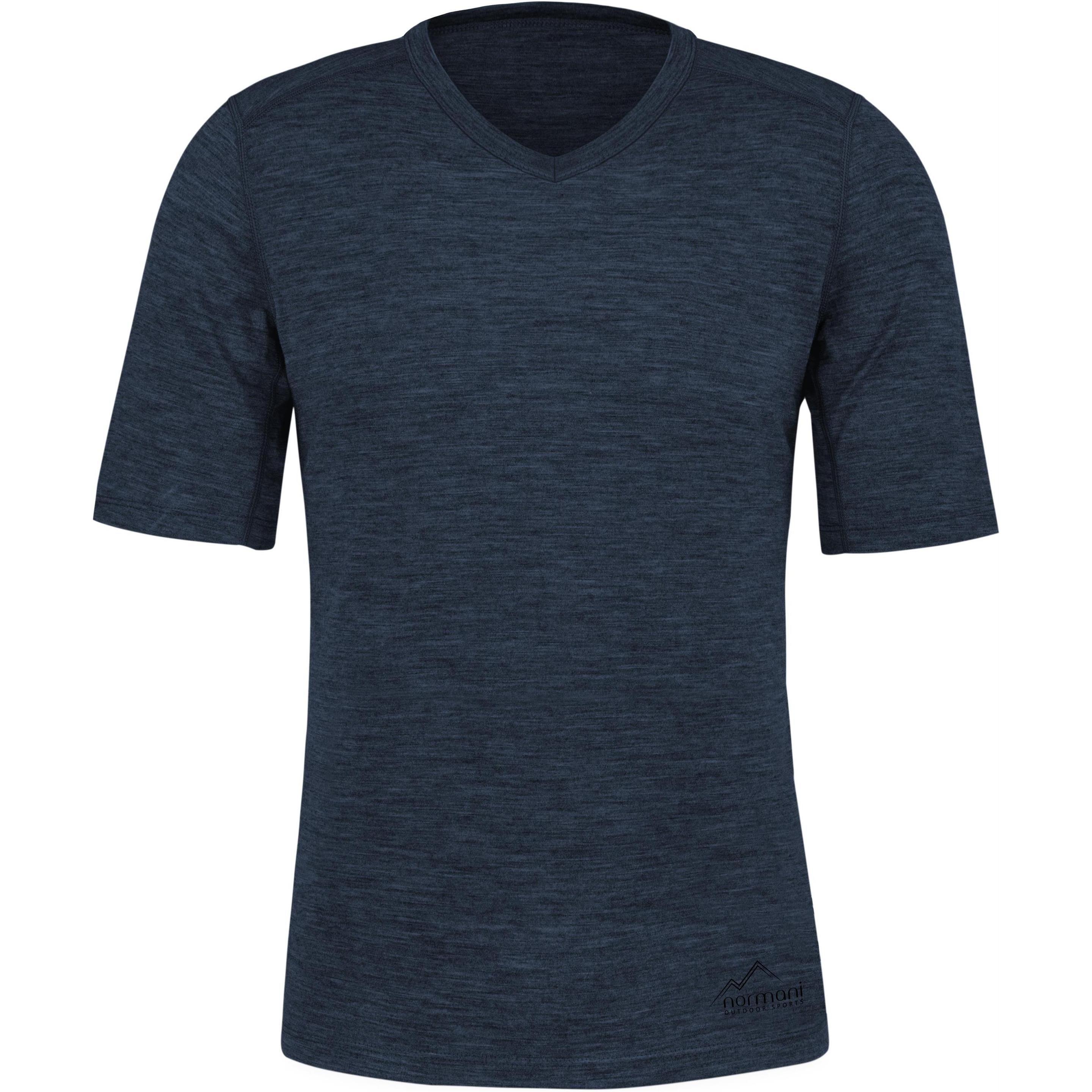 Normani, Herren, Shirt, Herren Merino T-Shirt „Delamere" - 9657, Blau, (6XL)