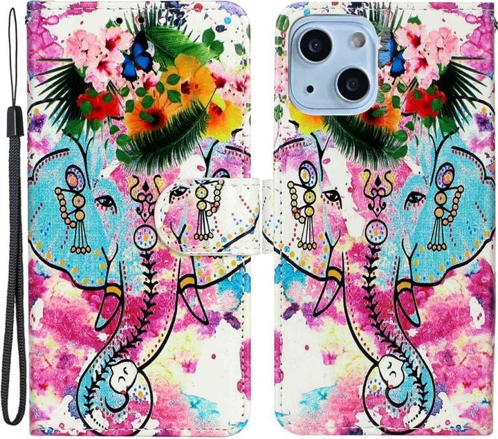Produktbild Ueli Express iPhone 14 Buch Etui Tasche mit Kartenfach Elefant (Apple iPhone 14)