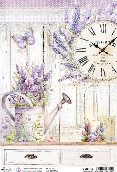 Ciao Bella Motiv-Strohseide "Morning Provence - Cozy Corner", DIN A4 (28 g/m², 1x)