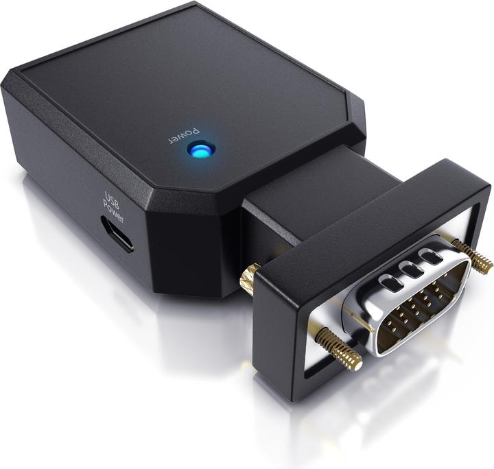 Immagine prodotto CSL Adattatore da VGA a HDMI con audio + VGA + USB, convertitore da VGA a HDMI per PC, laptop e TV (HDMI, 7.60 cm)