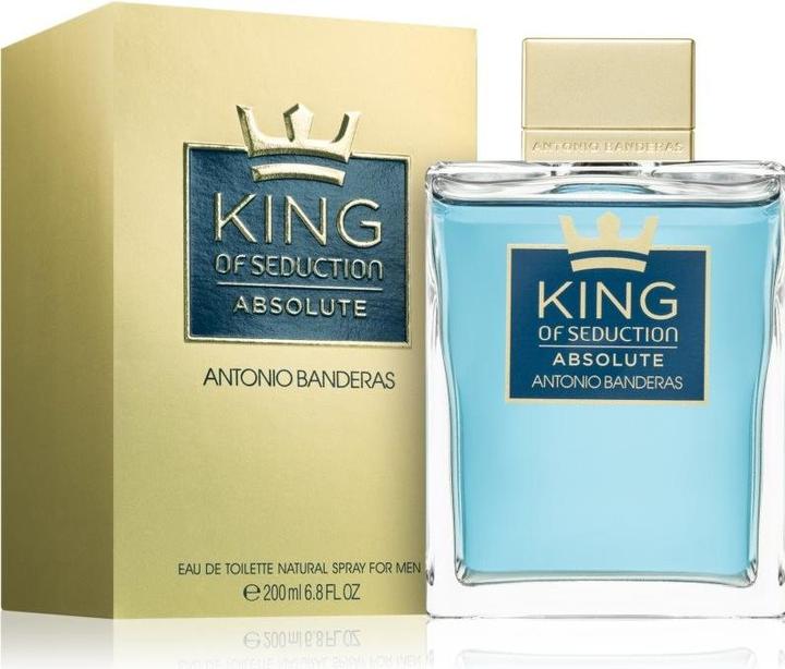 Actual product image Antonio Banderas Banderas Perfumes King of Seduction Absolute Eau de Toilette for Men Long Lasting Elegant Casual and (Eau de toilette, 200 ml)