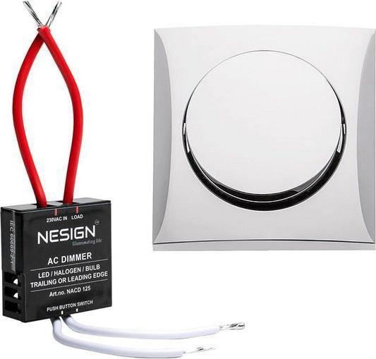 Berker Wall-mounted touch dimmer switch, glossy, INTEGRO, flush mounting, 125W, IP20, chrome