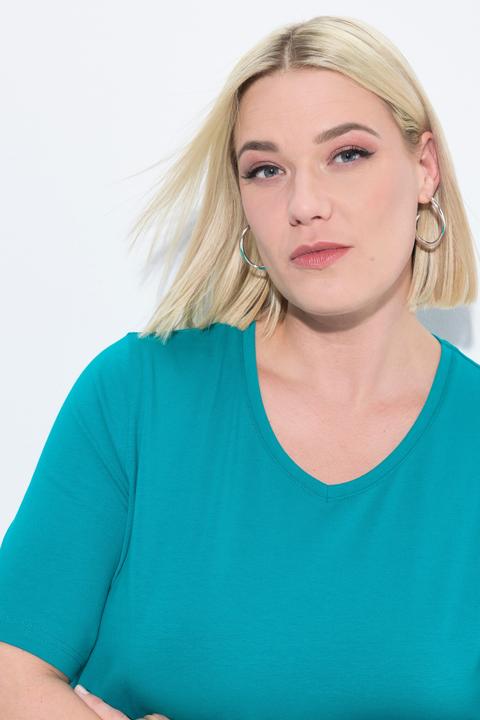 Produktbild Ulla Popken T-Shirt, A-Linie, V-Ausschnitt, Halbarm (56)