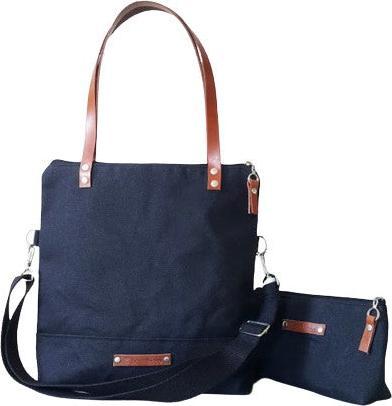Only-Bags.Store Tragetasche aus gewachstem Canvas in CHARCOAL BLACK
