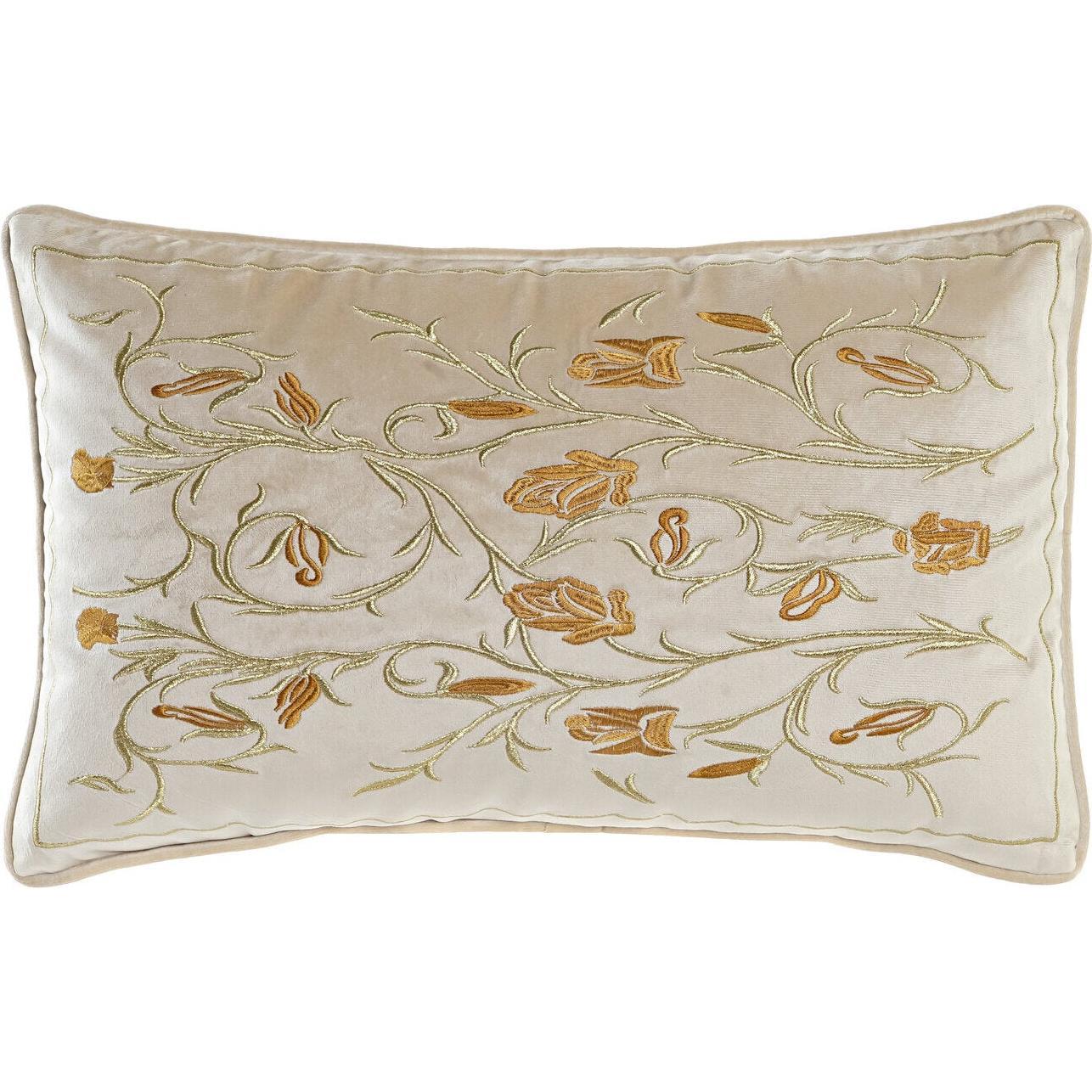 DKD Home Decor, Cuscino decorativo, Cuscino Blomster in poliestere dorato (50 x 10 x 30 cm) (10 x 50 cm)