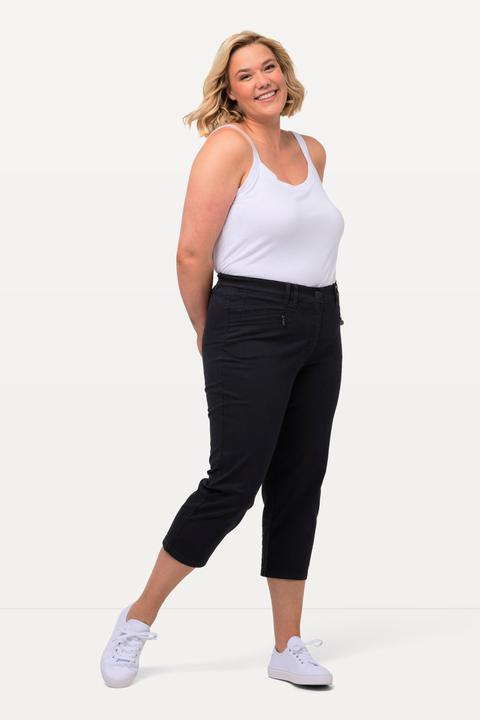 Immagine prodotto Ulla Popken Pantaloni modello Mony lunghi fino al polpaccio in tessuto elasticizzato con tasche con zip (52)