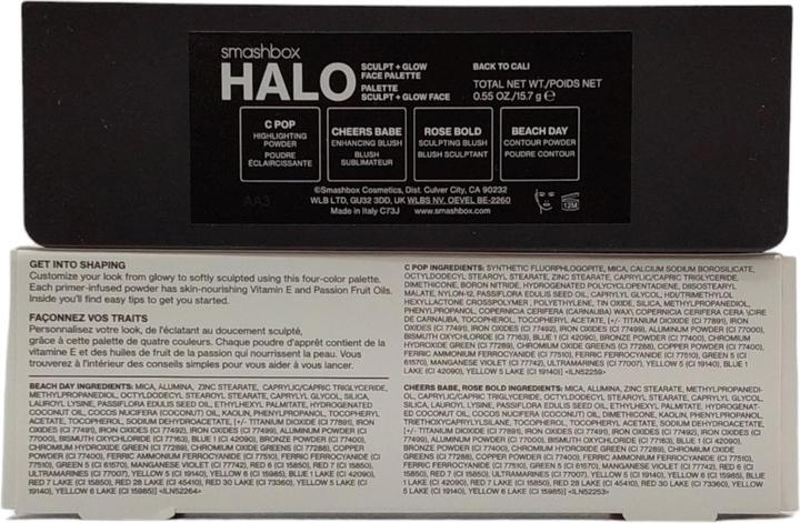 Produktbild Smashbox Halo Sculpt + Face Palette Cali (BEACH DAY, C Pop, Cheers Babe, Rose Bold, Bronzer, Highlighter, 15.70 g)