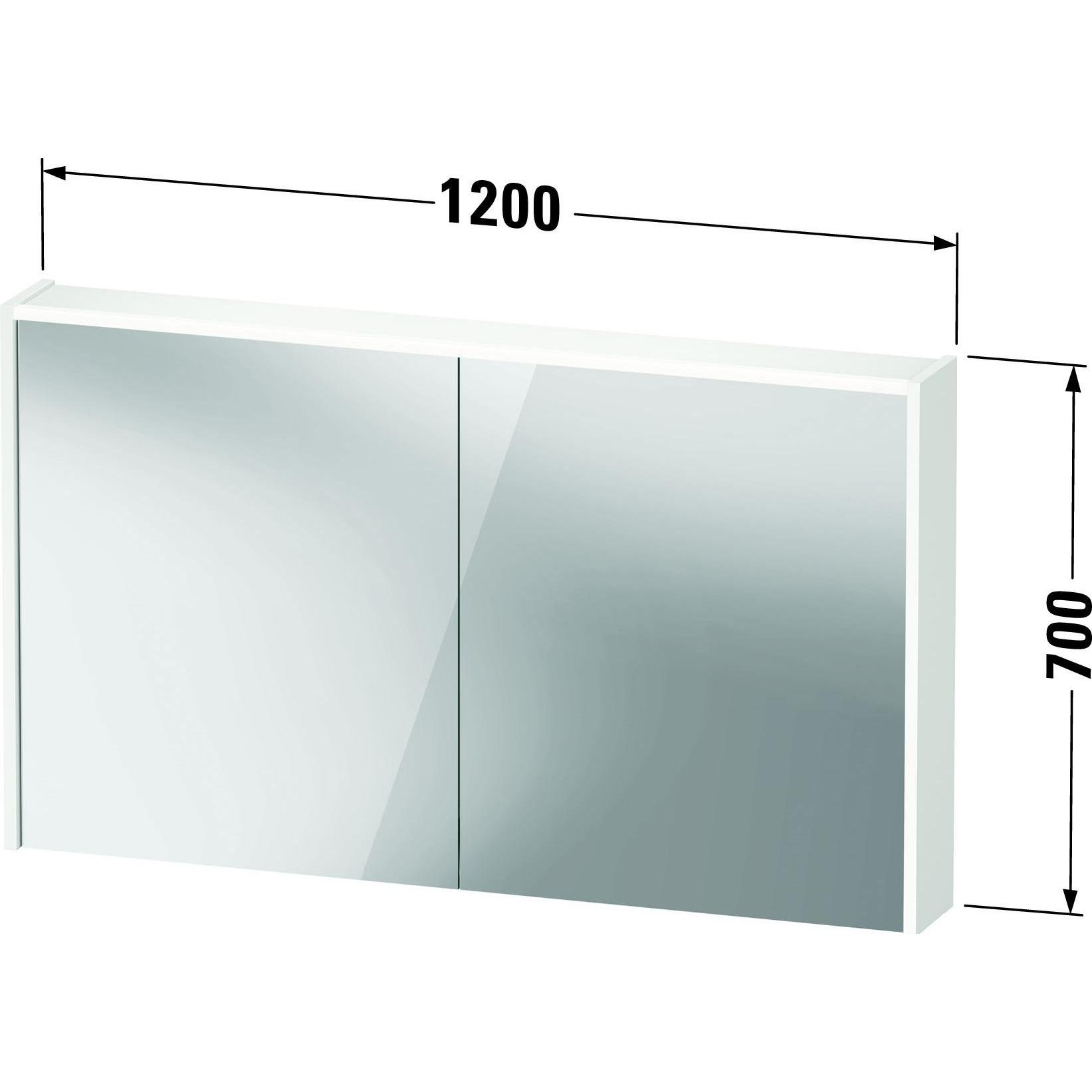 Thumbnail - Duravit, Spiegelschrank, D-Code Spiegelschrank, Steckdose Typ E (FR, BE), 2 Türen, LED-Lichtfeld oben, 1200x700mm, 9