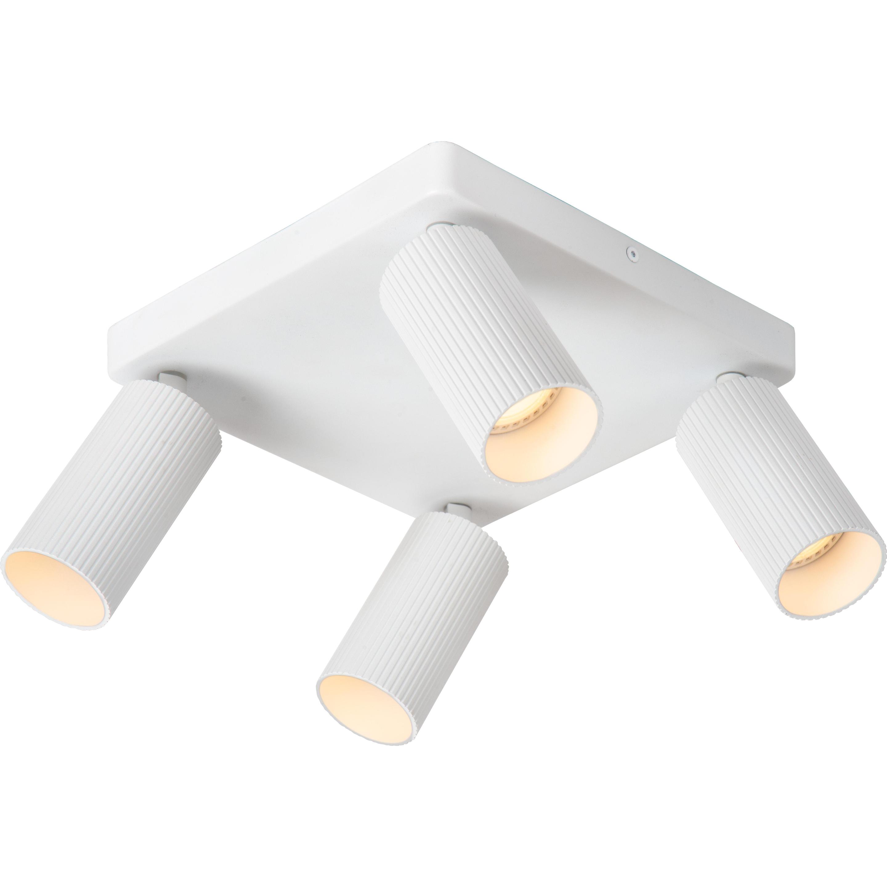 Lucide, Wandleuchte + Deckenleuchte, CLUBS - Deckenstrahler - 4xGU10 - Weiss 09939/14/31 (GU10)