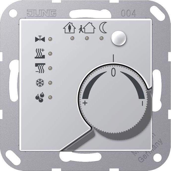 JUNG Raumtemperaturregler UP A KNX alu glz A2178AL, Thermostat, Silber