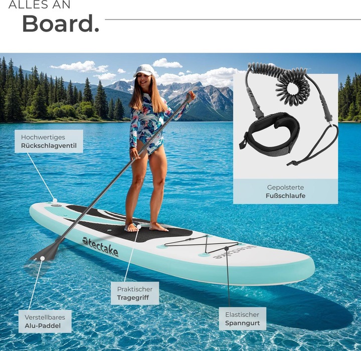 Produktbild tectake Stand-Up Paddle Board Zenon, 2in1 aufblasbar, Komplettset