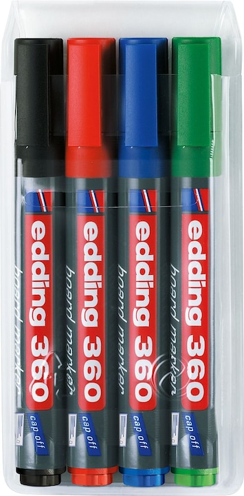 Image du produit Edding Marqueurs pour tableaux blancs 360 (Multicolore, 3 mm, 4 x)