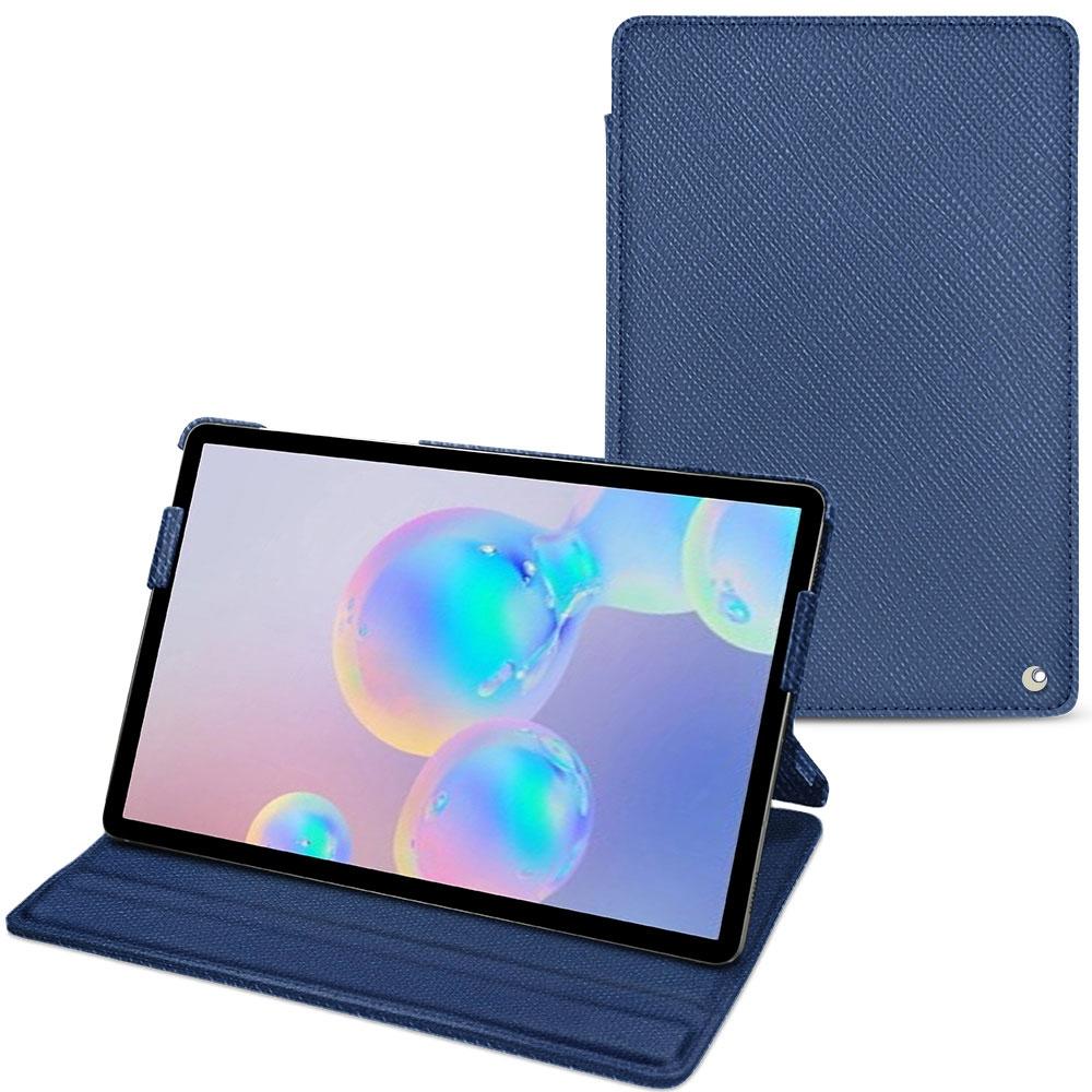 Noreve Lederschutzhülle horizontal (Galaxy Tab S6), Tablet Hülle, Blau