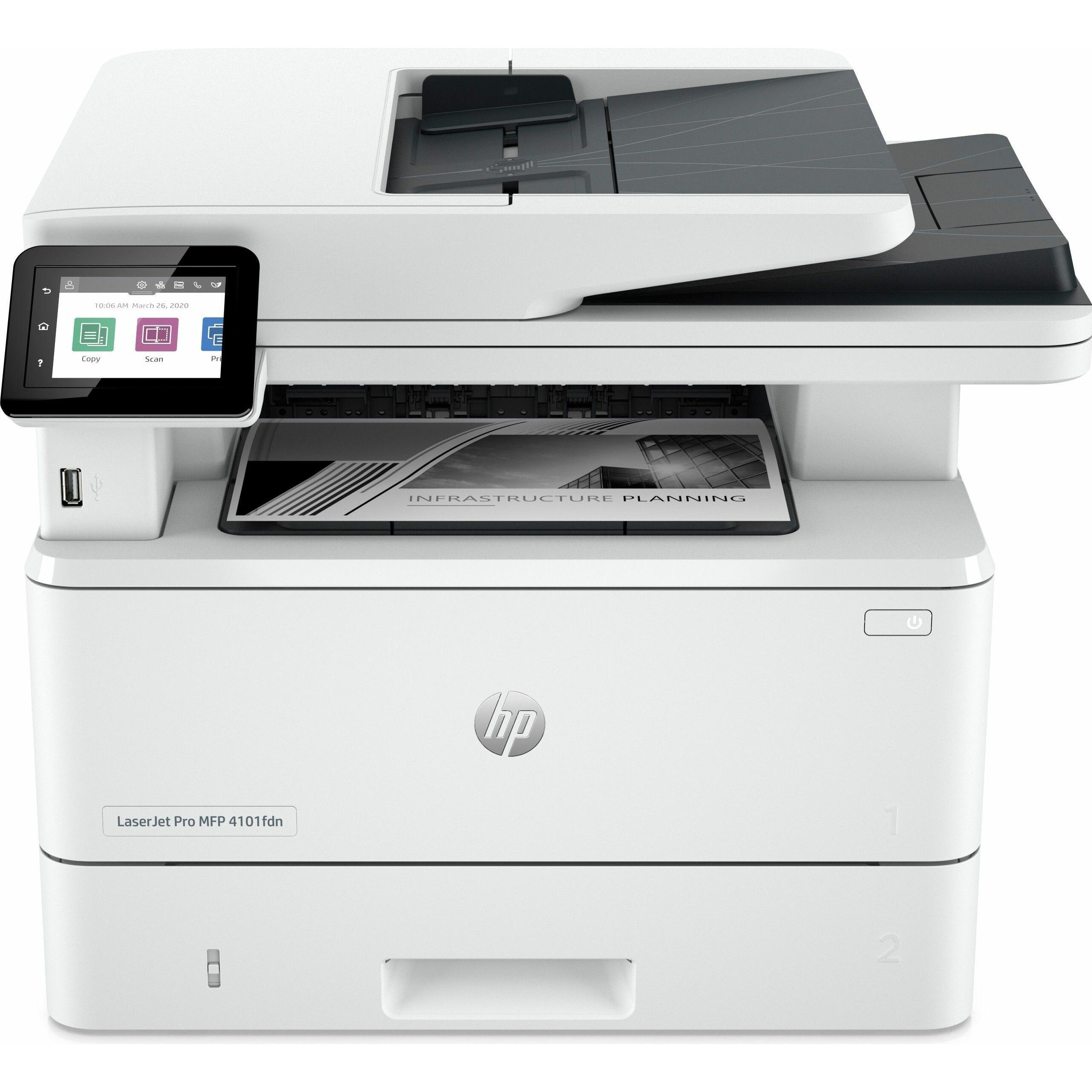 HP LaserJet Pro MFP 4102dw (Laser, Schwarz-Weiss), Drucker, Weiss