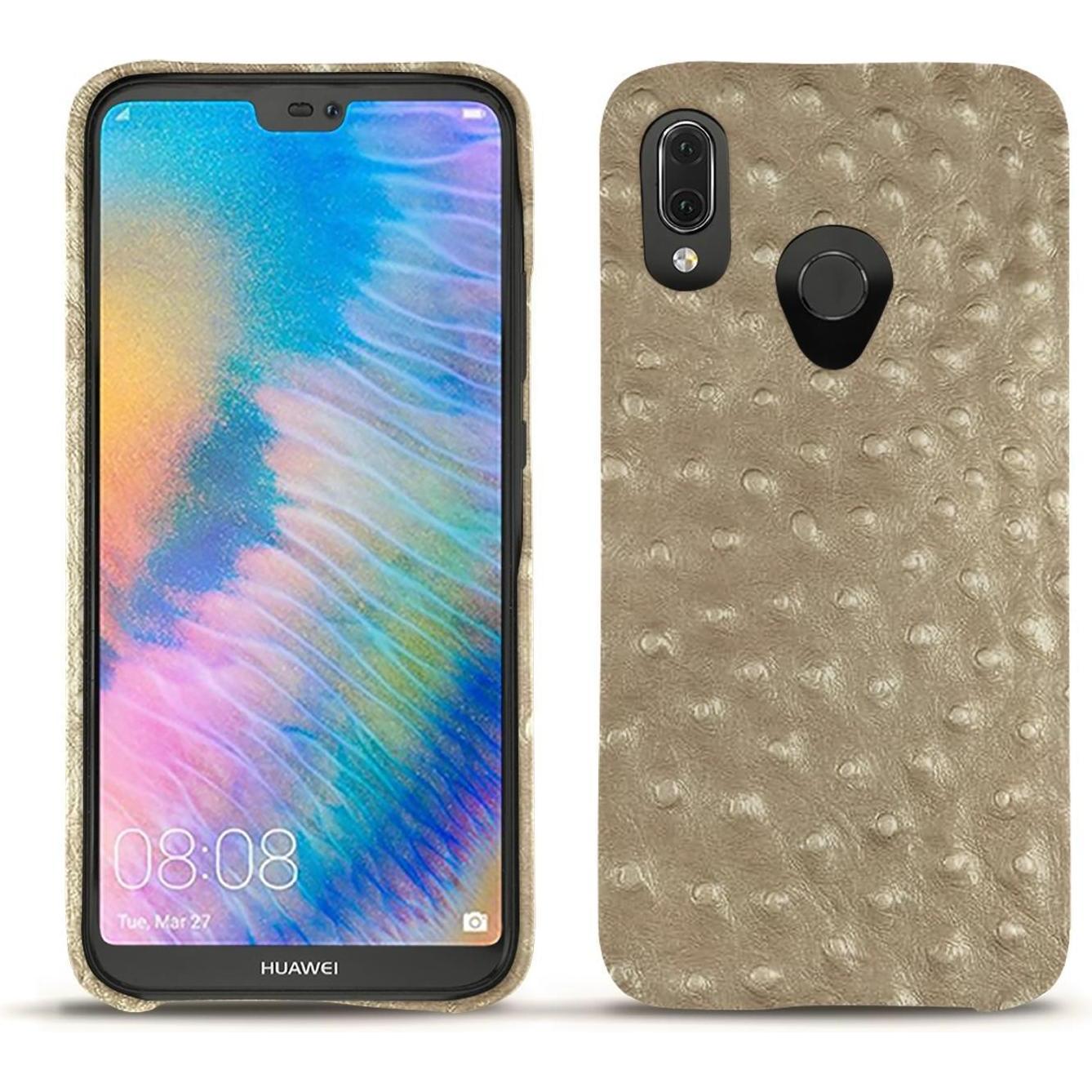 Noreve Lederschutzhülle (Huawei P20 Lite), Smartphone Hülle, Beige