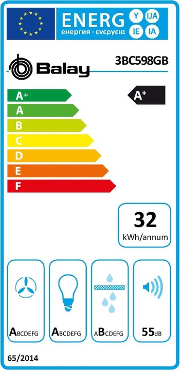 Energie-Label Balay 3BC598GB (Wandhaube)