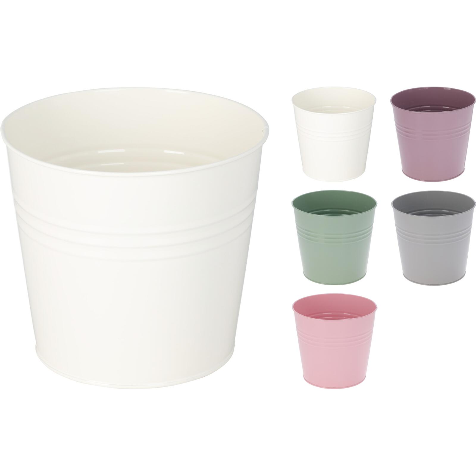Thumbnail - Mojawo, Blumentopf, 5x Blumentopf Pflanzgefäss Balkontopf Metall 5 Farben Ø13xH11cm