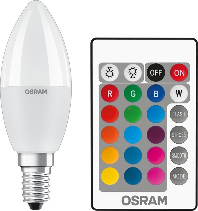 Produktbild Osram Led Retrofit Rgbw Lamps With Remote Control (E14, 40 W, 470 lm, 1 x, F)