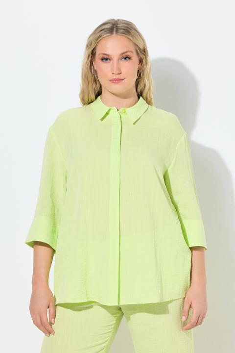 Immagine prodotto Ulla Popken Camicia con viscosa, collo da camicia e maniche a 3/4 (62)