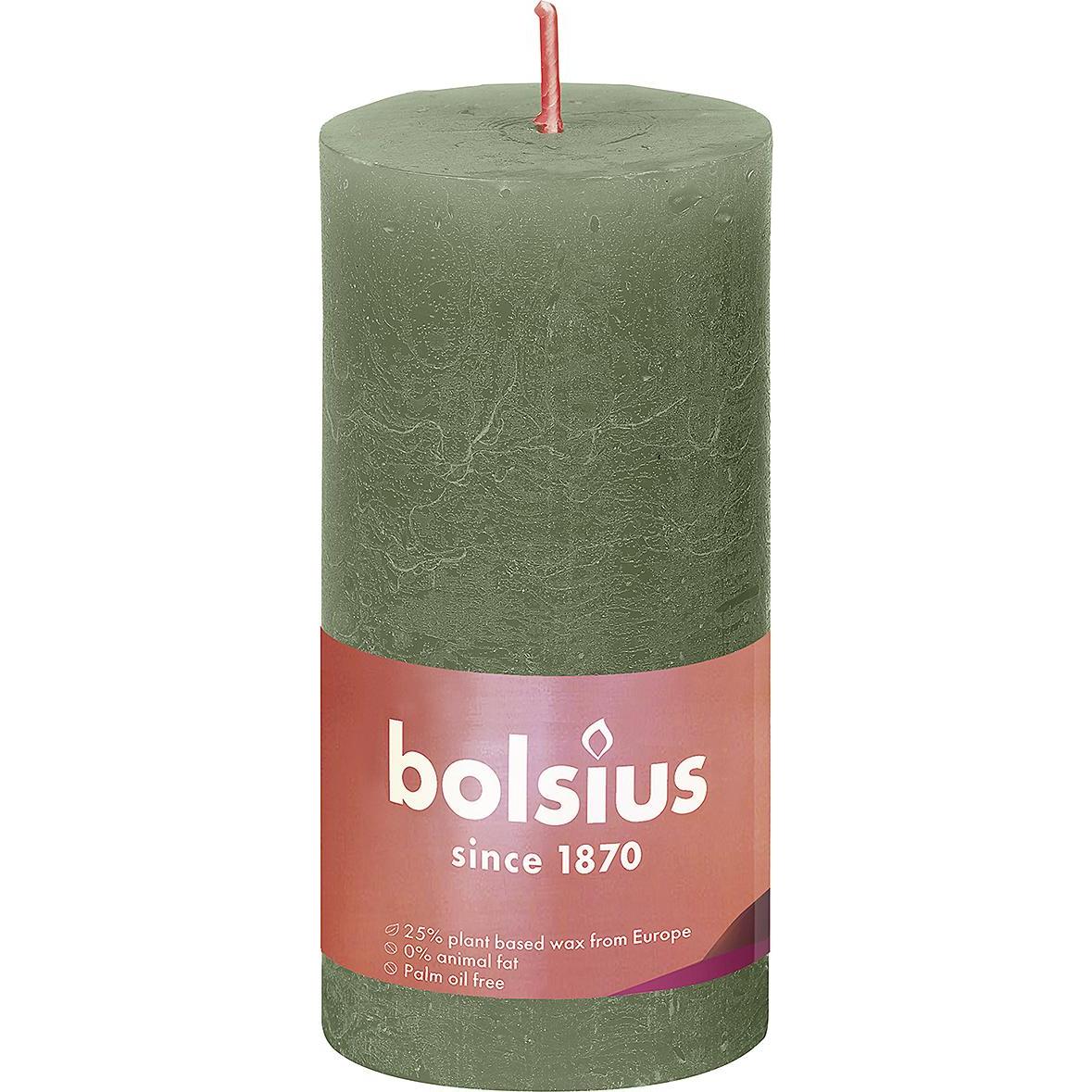 8x Bolsius, Kerzen, Stumpenkerze Rustiko 10x5 o-gn (8 Stk.)