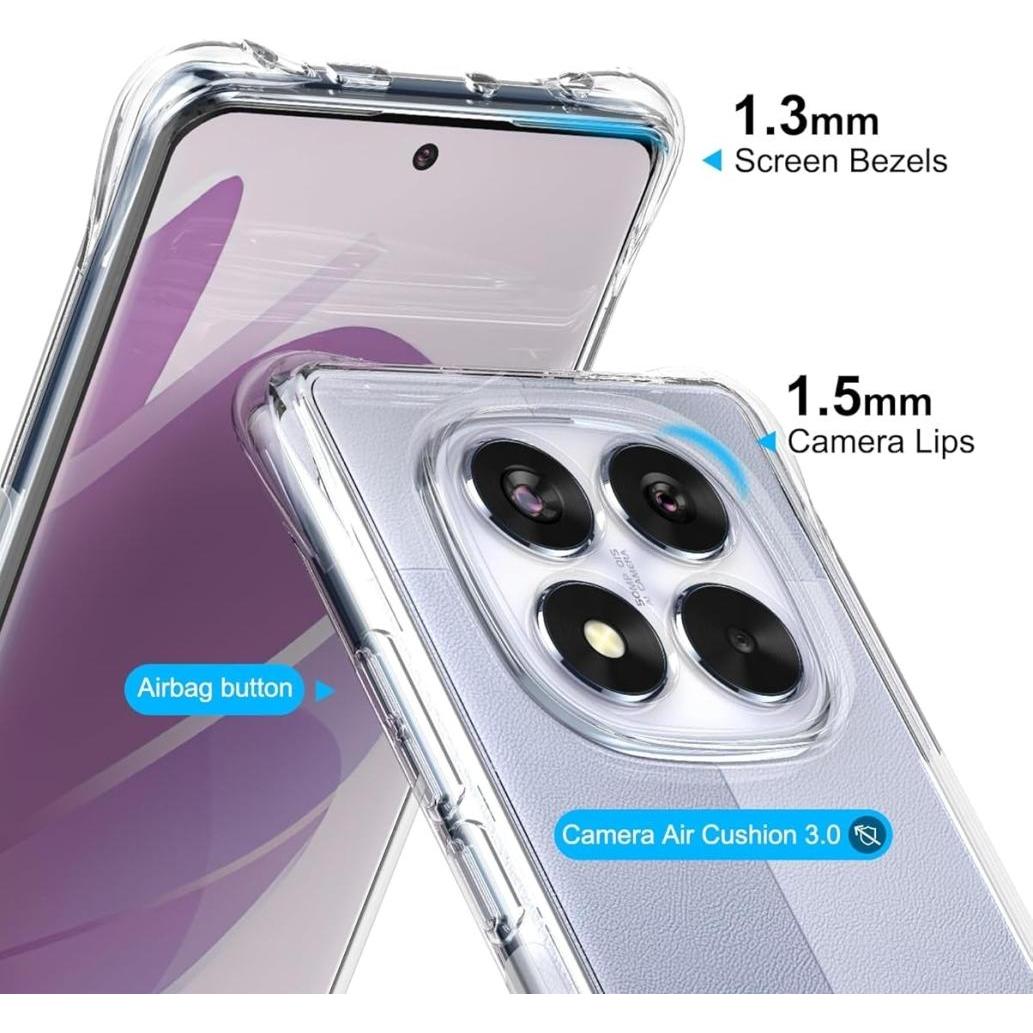 Thumbnail - Screenguard Hülle Crystal Soft Airbag Bumper (Xiaomi Redmi Note 14 Pro 5G), Smartphone Hülle, Transparent