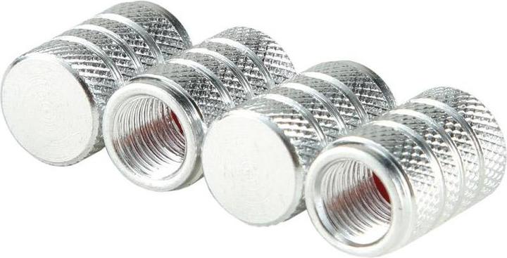 Produktbild JTI 4x Ventilkappen für Auto, Aluminium - Silber (4 Stk.)