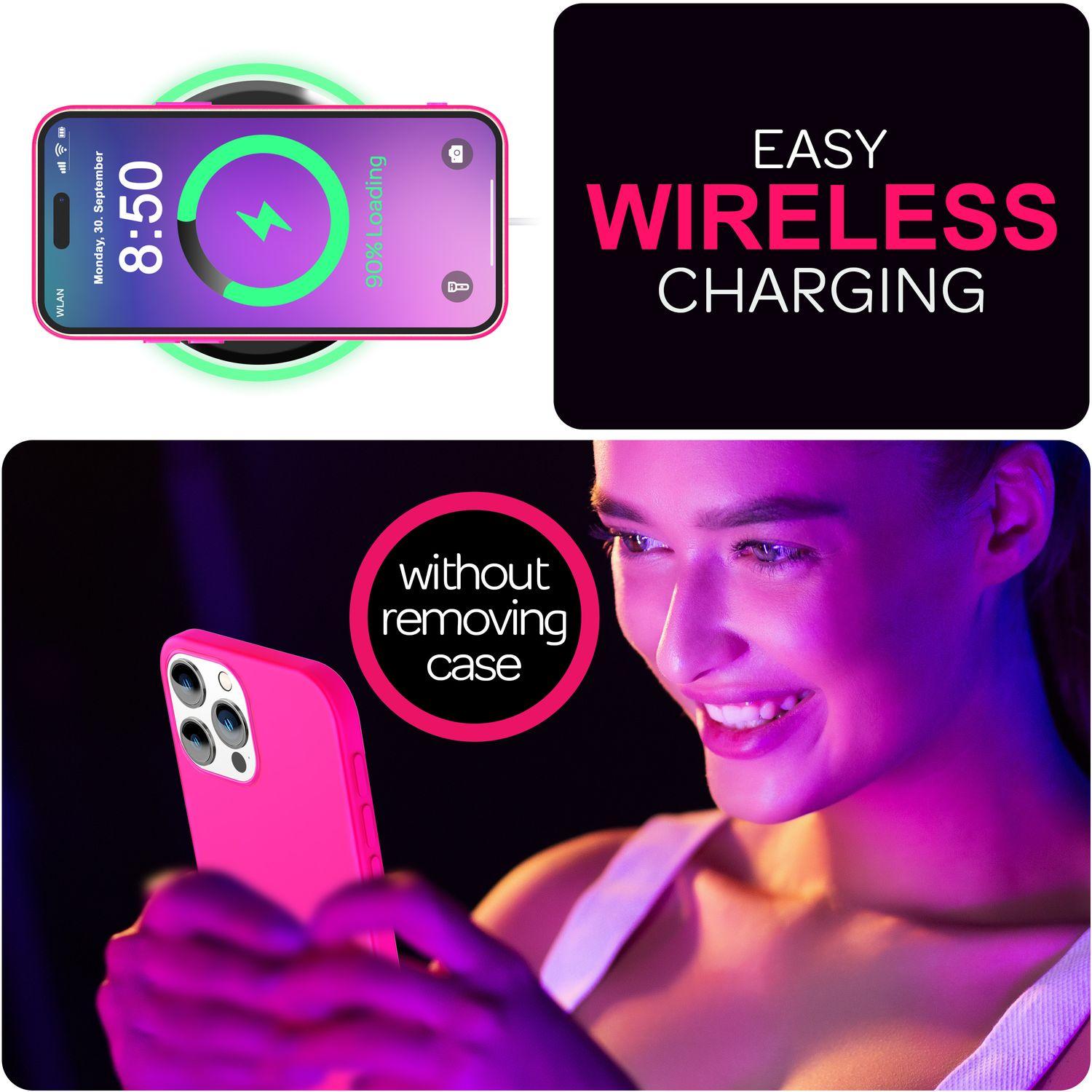 Thumbnail - Nalia Neon Silikon Hülle (Apple iPhone 16 Pro Max), Smartphone Hülle, Pink