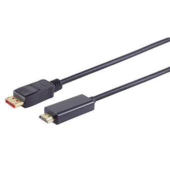 Brackton Cable Kabelis DisplayPort Male - HDMI Male 1.0m Black (1 m), Cavo video, Nero