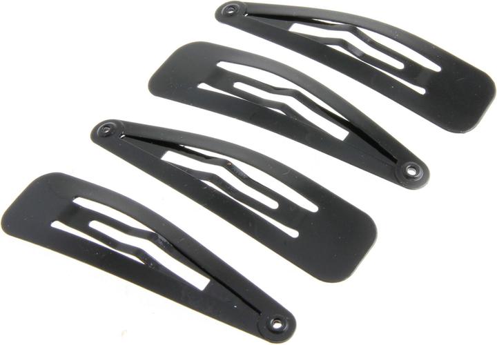 DailyGo Hair clip Click Clack metal 5 cm, black (4 pcs.)