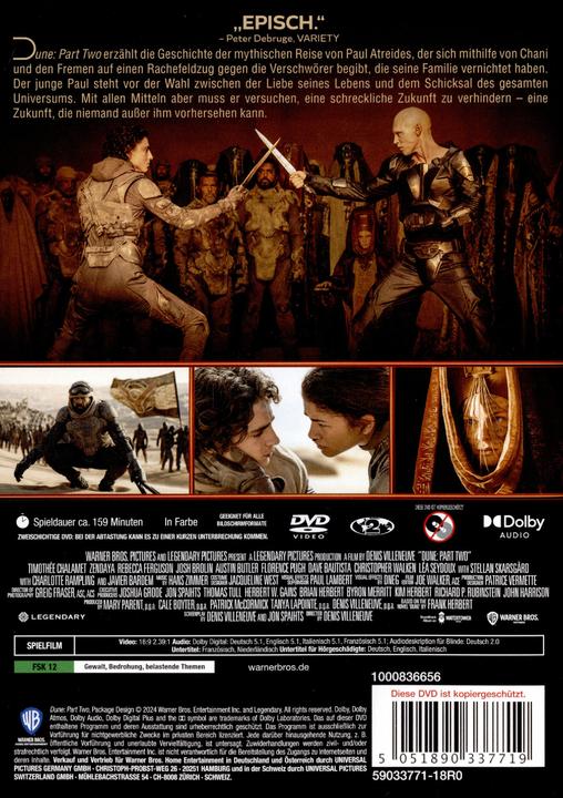 Immagine prodotto Dune: Parte Seconda DVD (DVD, 2024, Tedesco)