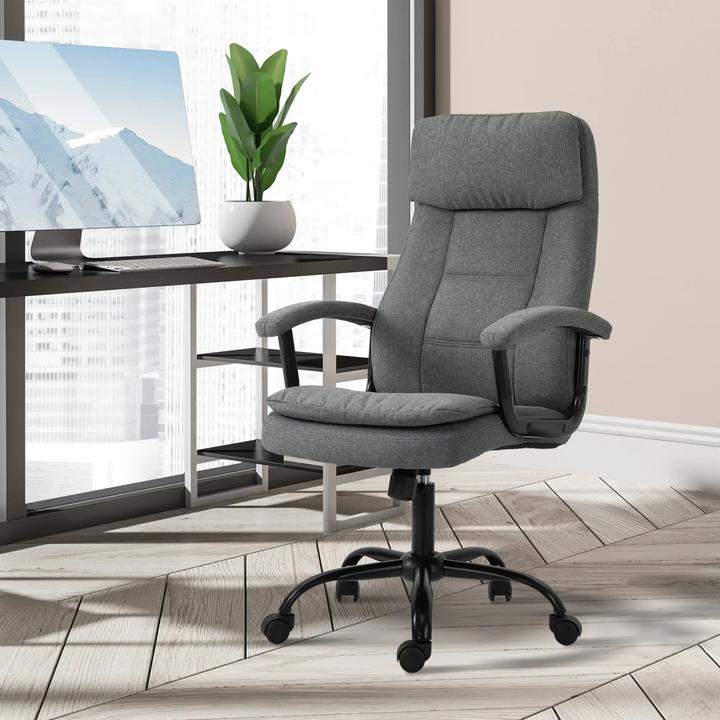 Image du produit Swisshandel24 Chaise de bureau de massage Chauffage lombaire, fonction d'inclinaison, gris clair