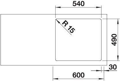 Actual product image Blanco Claron 500-IF/A (Top-mounted sink, 56 cm, 51 cm)