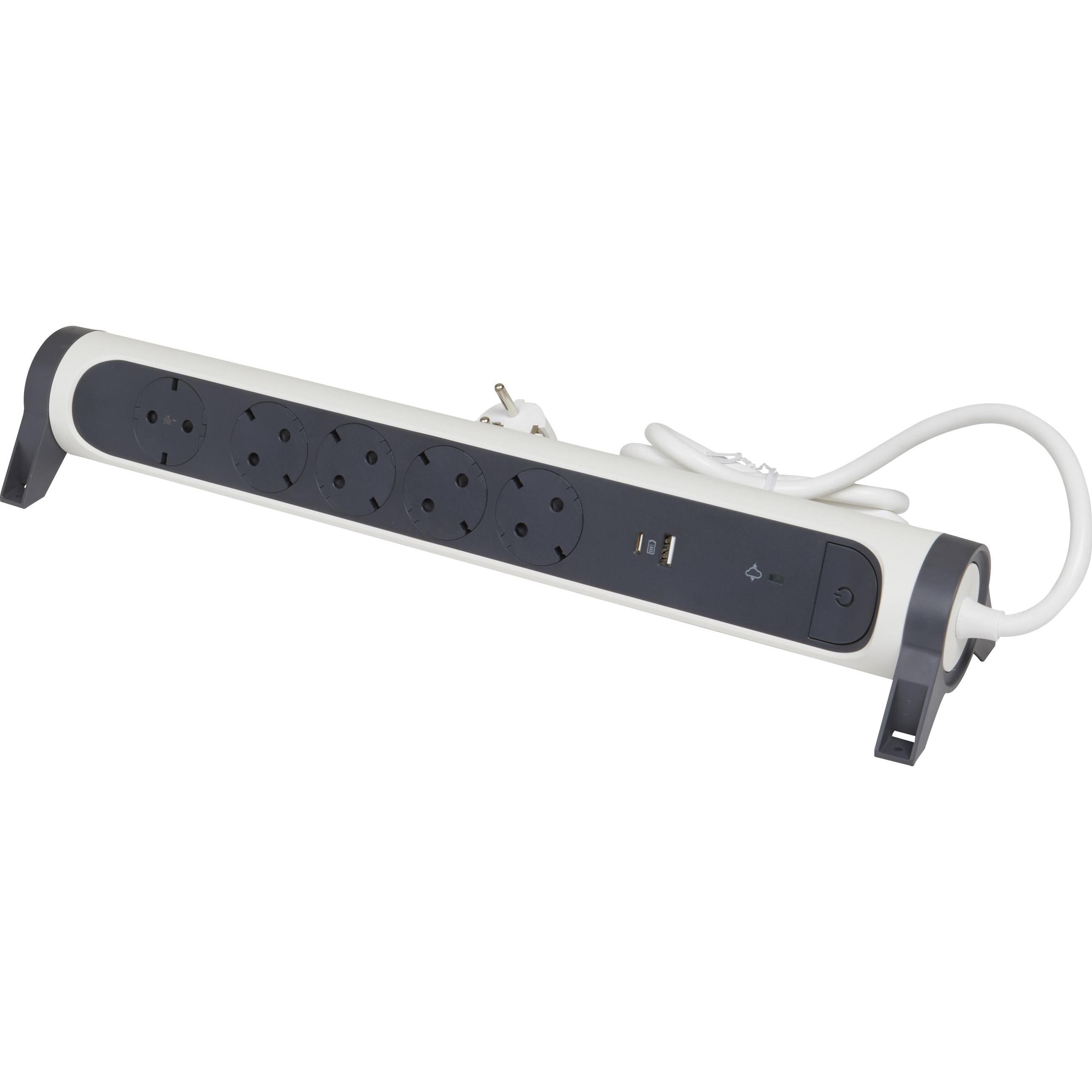 Legrand, Steckdosenleiste, Drehbare Steckdosenleiste, 5-fach Steckdose (5 x, CEE 16/5, CEE 7/3, 1.50 m)