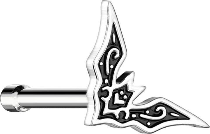 Produktbild Star Piercing Nasenstecker gerade silber Fledermaus (Messing, Chirurgenstahl 316L)
