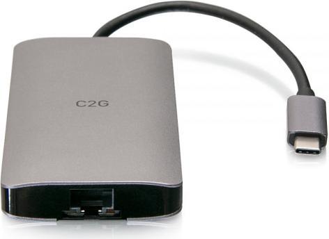 Productafbeelding C2G USB-C® Mini Dock met HDMI, 2x USB-A, Ethernet, SD-kaartlezer en USB-C Power Delivery tot 100W (USB-C, 7 ports)