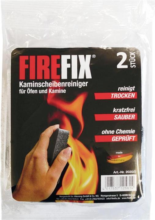 FireFix Kaminscheibenreiniger 2 Stück Schwamm anthrazit
