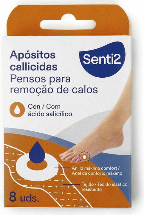 Senti2 Bendaggi Callizide con Acido Salicilico - Confezione da 8 (Deodorante per piedi e polvere)
