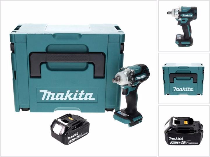 Actual product image Makita DTW 300 F1J Battery impact wrench 18 V 330 Nm 1/2" Brushless + 1x battery 3.0 Ah + Makpac - without (Rechargeable battery operated)