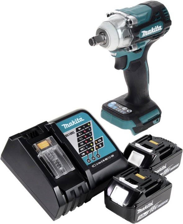 Actual product image Makita DTW 300 RF Battery impact wrench 18 V 330 Nm 1/2" Brushless + 2x battery 3.0 Ah + charger (Rechargeable battery operated)
